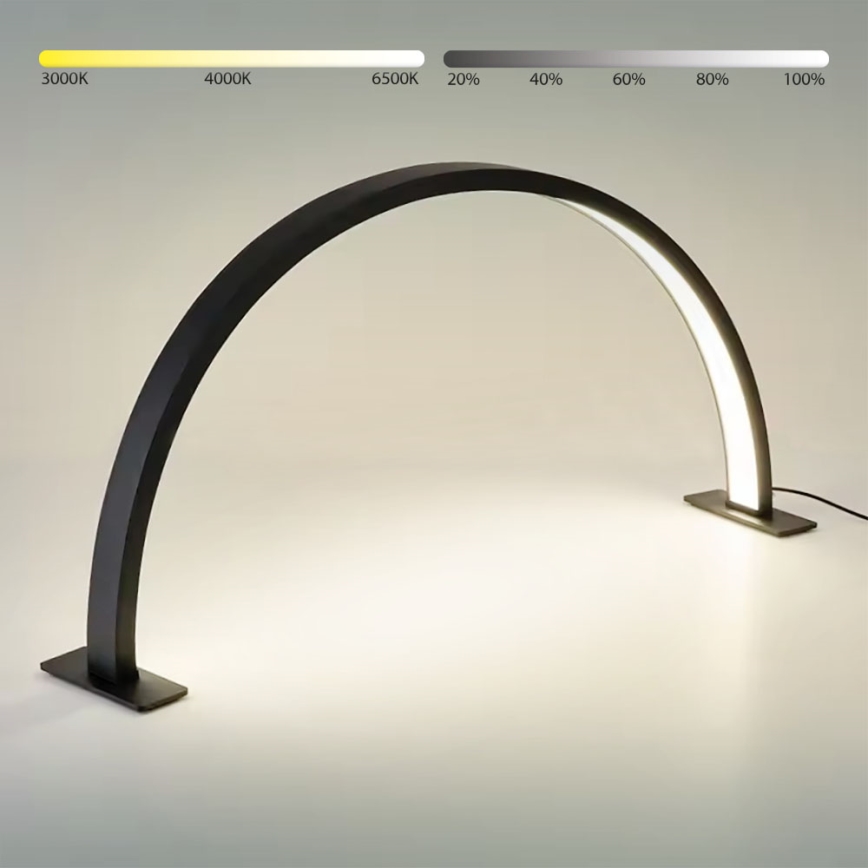 Brilagi - Dimbare LED-boogvormige tafellamp RADIO LED/30W/24/230V 3000/4000/6500K zwart