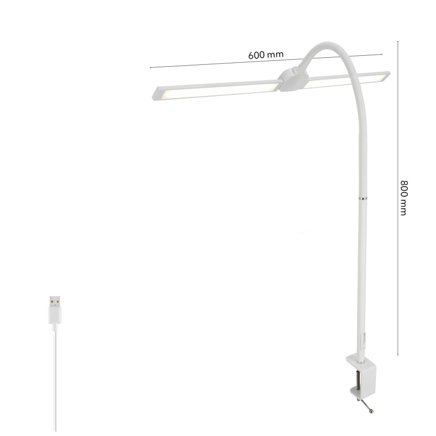 BRILAGI - dimbare LED-bureaulamp USB VARIO LED/14W/5V 3000-6000K wit