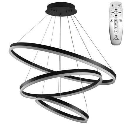 Brilagi - Dimbare LED hanglamp aan een koord CIRCLE LED/125W/230V 3000-6500K zwart + afstandsbediening