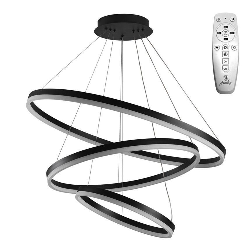 Brilagi - Dimbare LED hanglamp aan een koord CIRCLE LED/125W/230V 3000-6500K zwart + afstandsbediening