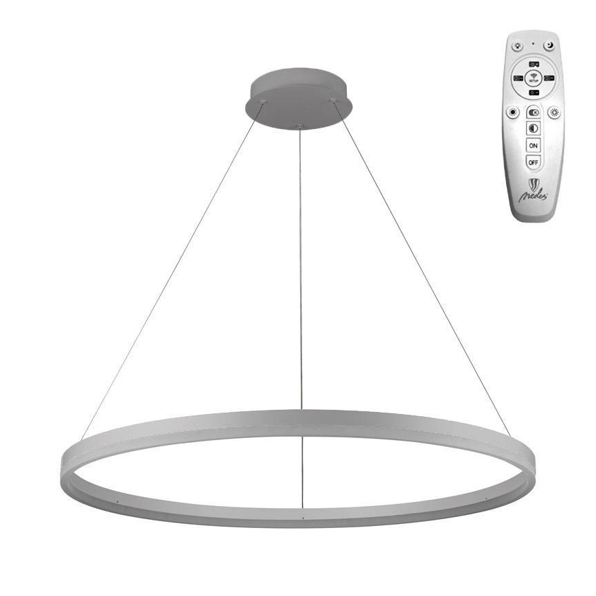 Brilagi - Dimbare LED hanglamp aan een koord CIRCLE LED/55W/230V 3000-6500K zilver + afstandsbediening