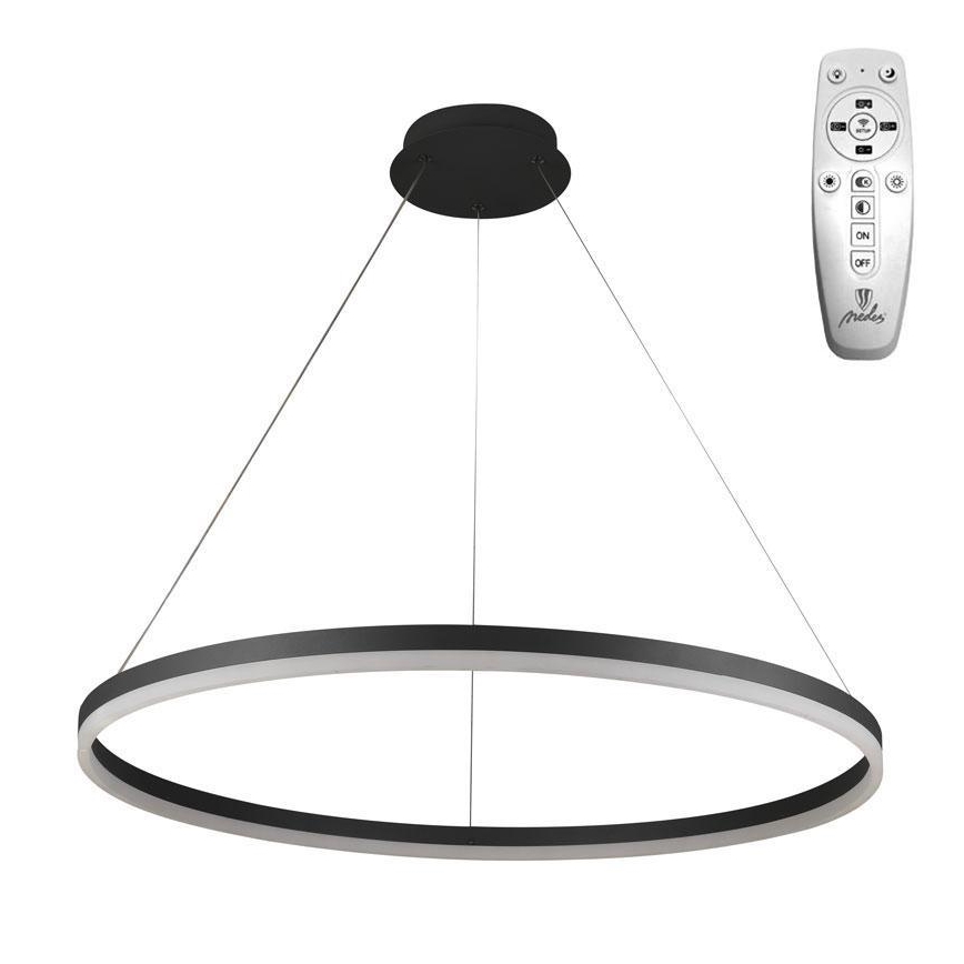 Brilagi - Dimbare LED hanglamp aan een koord CIRCLE LED/55W/230V 3000-6500K zwart + afstandsbediening