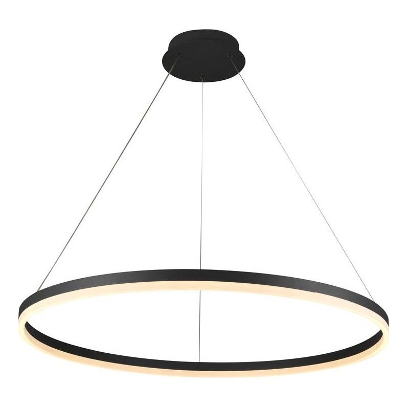 Brilagi - Dimbare LED hanglamp aan een koord CIRCLE LED/55W/230V 3000-6500K zwart + afstandsbediening