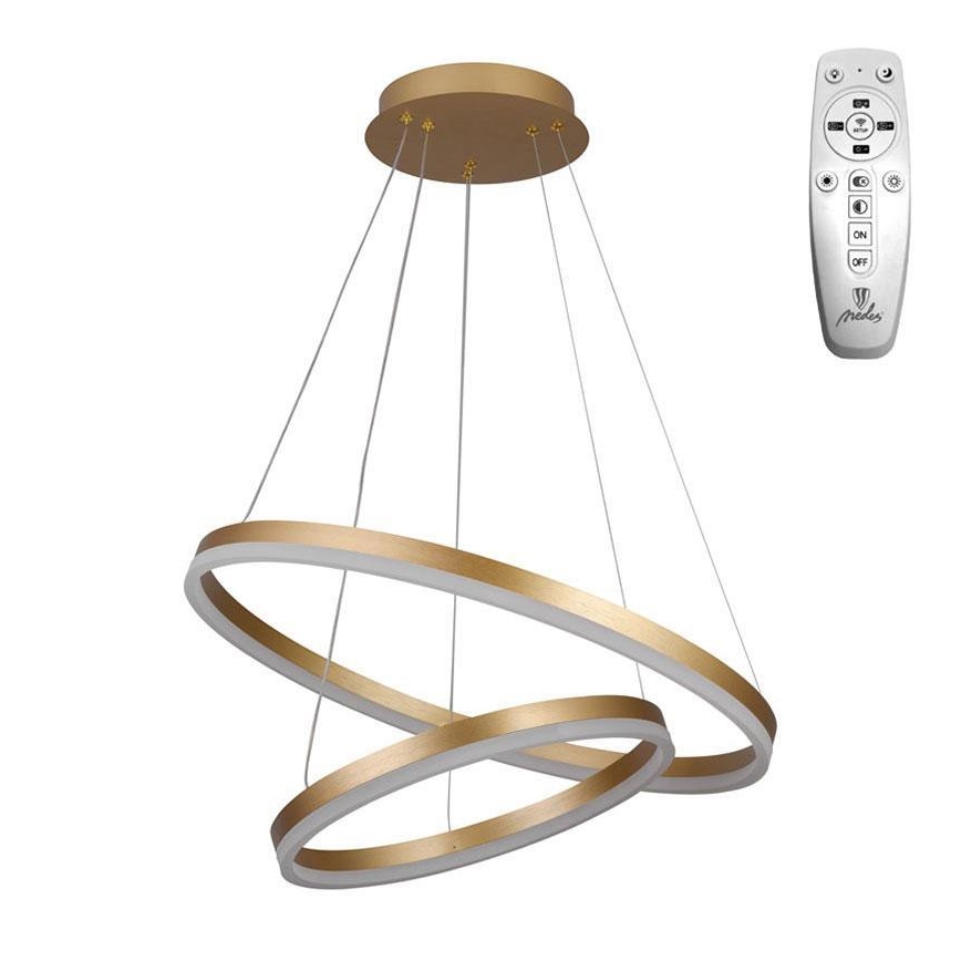 Brilagi - Dimbare LED hanglamp aan een koord CIRCLE LED/70W/230V 3000-6500K goud + afstandsbediening
