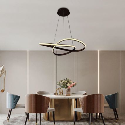 Brilagi - Dimbare LED hanglamp aan een koord COSMOWAVE LED/70W/230V 3000-6500K bruin + afstandsbediening