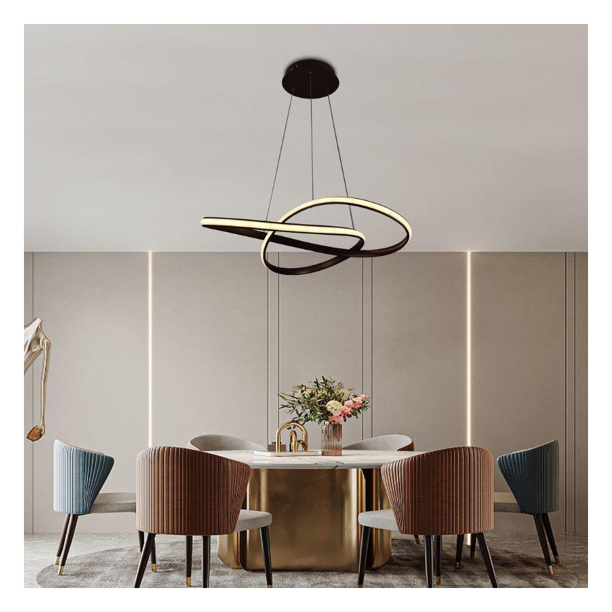 Brilagi - Dimbare LED hanglamp aan een koord COSMOWAVE LED/70W/230V 3000-6500K bruin + afstandsbediening