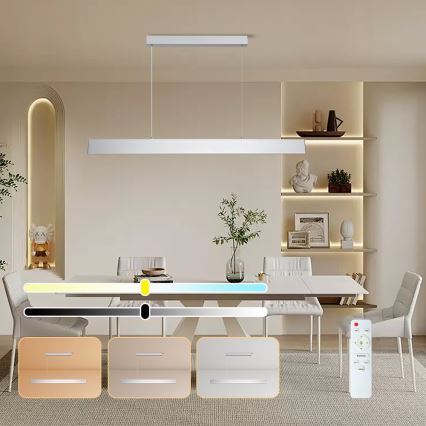 Brilagi - Dimbare LED hanglamp aan een koord SLIMLINE LED/40W/230V 3000-6000K zilver + afstandsbediening