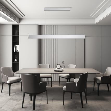 Brilagi - Dimbare LED hanglamp aan een koord SLIMLINE LED/40W/230V 3000-6000K zilver + afstandsbediening