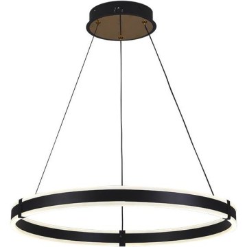 Brilagi - Dimbare LED-hanglamp aan kabel CIRCLE LED/85W/230V 3000-6500K Ø 60 cm zwart/goud + afstandsbediening