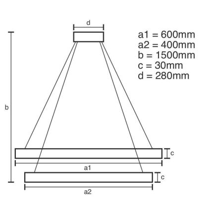 Brilagi - LED-dimbare hanglamp met kabel COSMOWAVE LED/115W/230V 3000-6500K + afstandsbediening