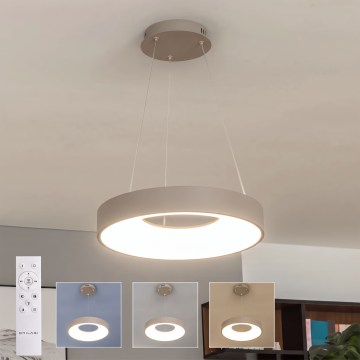 BRILAGI - Dimbare LED-hanglamp aan kabel FALCON II LED/67W/230V 3000-6500K Ø 40 cm beige + afstandsbediening