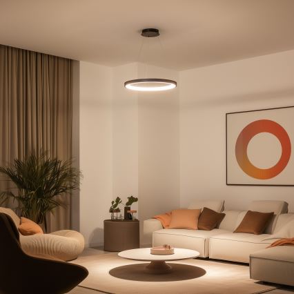 Brilagi - LED dimbare hanglamp aan kabel FALCON SLIM LED/42W/230V 3000-6500K Ø 50 cm zwart + afstandsbediening