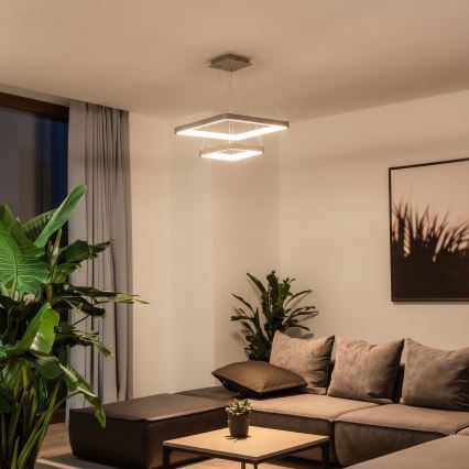 BRILAGI - dimbare LED-hanglamp aan kabel FALCON SLIM LED/78W/230V 3000-6500K 50x50 cm beige + afstandsbediening
