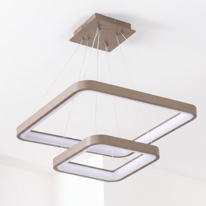 BRILAGI - dimbare LED-hanglamp aan kabel FALCON SLIM LED/78W/230V 3000-6500K 50x50 cm beige + afstandsbediening