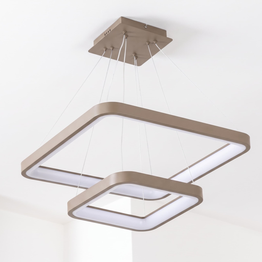 BRILAGI - dimbare LED-hanglamp aan kabel FALCON SLIM LED/78W/230V 3000-6500K 50x50 cm beige + afstandsbediening