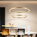 Brilagi - dimbare LED-hanglamp aan kabel PORTOFINO LED/98W/230V 3000-6000K Ø 80 cm goudkleurig + afstandsbediening