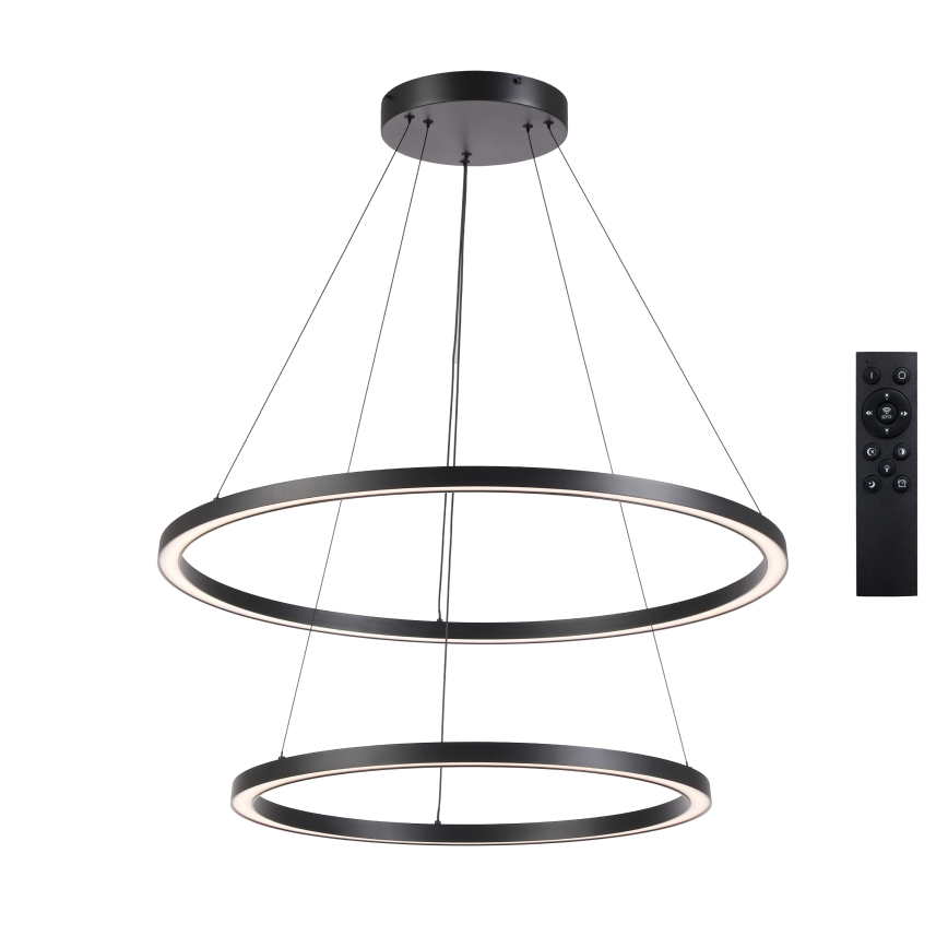 Brilagi - LED-dimbare kabelhanglamp PORTOFINO LED/98W/230V 3000-6000K diam. 80 cm zwart + afstandsbediening