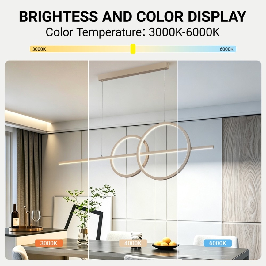 BRILAGI - Dimbare LED-hanglamp aan kabel SIGNATURE LED/53W/230V 3000-6000K 120 cm beige + afstandsbediening
