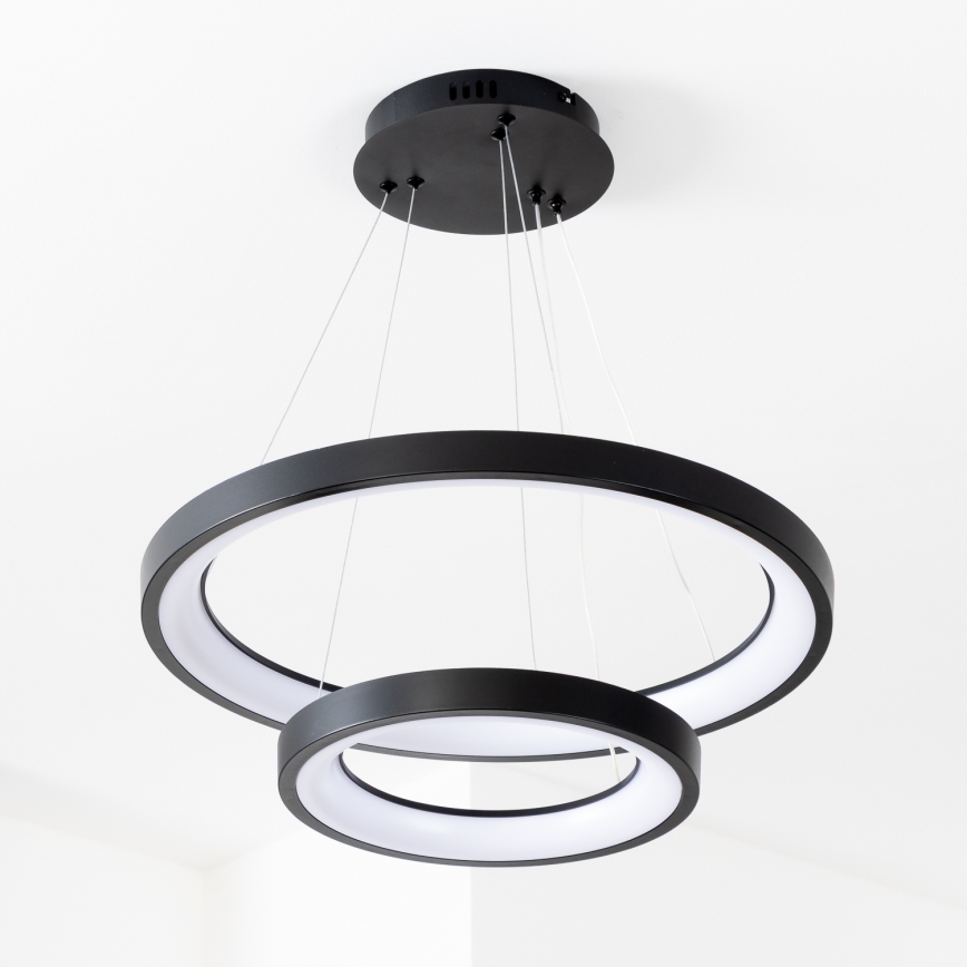Brilagi - LED dimbare hanglamp aan kabel FALCON SLIM LED/68W/230V 3000-6500K Ø 50 cm zwart + afstandsbediening