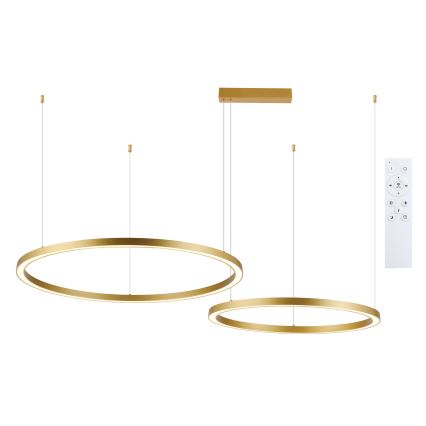 Brilagi - Dimbare LED-hanglamp aan kabel PORTOFINO LED/98W/230V 3000-6000K goudkleurig + afstandsbediening