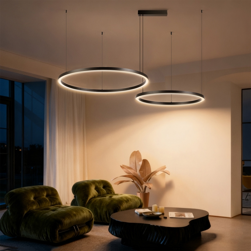 BRILAGI - LED-dimbare hanglamp met kabel PORTOFINO LED/98W/230V 3000-6000K zwart + afstandsbediening