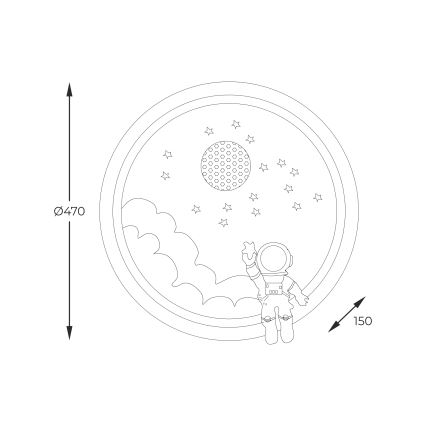 Brilagi - Dimbare LED-kinderplafondlamp LED/42W/230V 3000/5700K astronaut