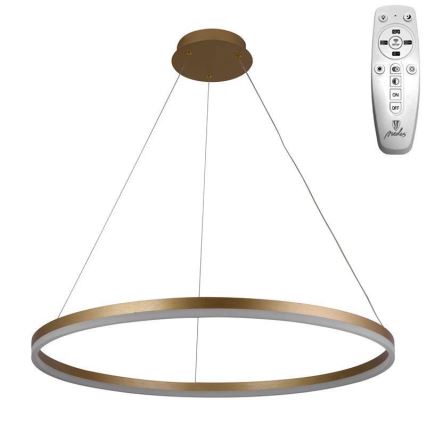 Brilagi - Dimbare LED-hanglamp aan kabel CIRCLE LED/55W/230V 3000–6500K Ø 80 cm goudkleurig, inclusief afstandsbediening