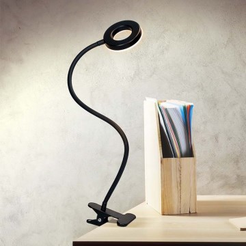 Brilagi - Dimbare LED-lamp met clip ORBELA LED/8W/230V 3000/4000/5000K zwart