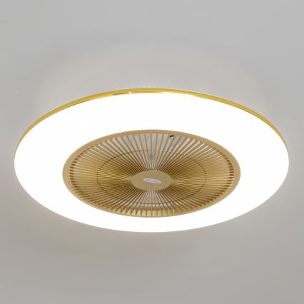 Brilagi - Dimbare LED Lamp met Ventilator AURA LED/38W/230V 3000-6000K goud + afstandsbediening