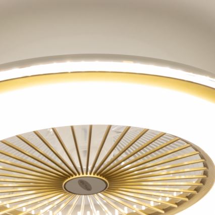 Brilagi - Dimbare LED Lamp met Ventilator RONDA LED/48W/230V 3000-6000K goud + afstandsbediening