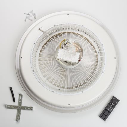 Brilagi - Dimbare LED Lamp met Ventilator RONDA LED/48W/230V 3000-6000K zilver + afstandsbediening