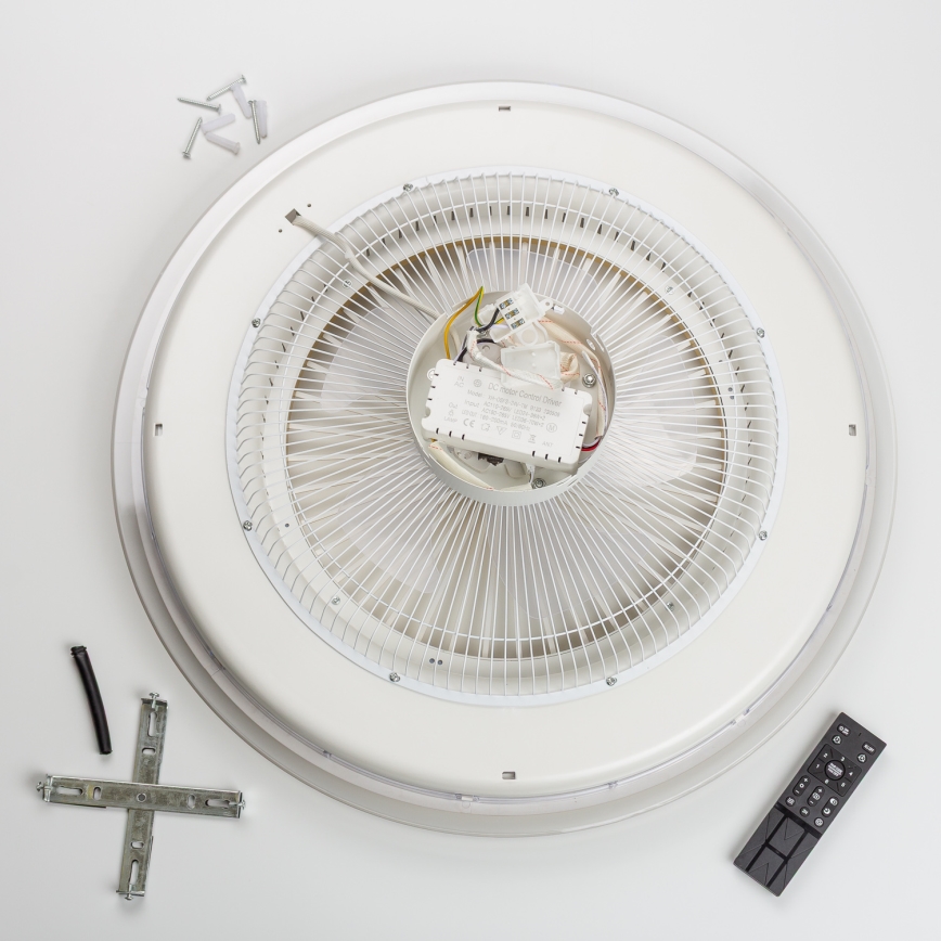Brilagi - Dimbare LED Lamp met Ventilator RONDA LED/48W/230V 3000-6000K zilver + afstandsbediening