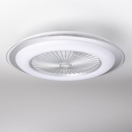 Brilagi - Dimbare LED Lamp met Ventilator RONDA LED/48W/230V 3000-6000K zilver + afstandsbediening