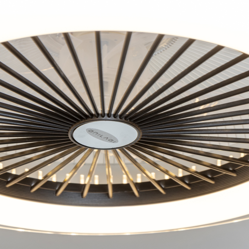 Brilagi - Dimbare LED Lamp met Ventilator RONDA LED/48W/230V 3000-6000K zwart + afstandsbediening