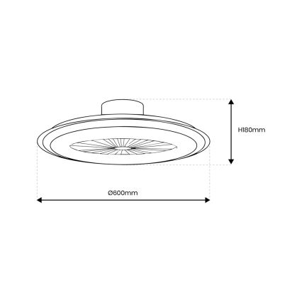 Brilagi - Dimbare LED Lamp met Ventilator RONDA LED/48W/230V 3000-6000K zwart + afstandsbediening