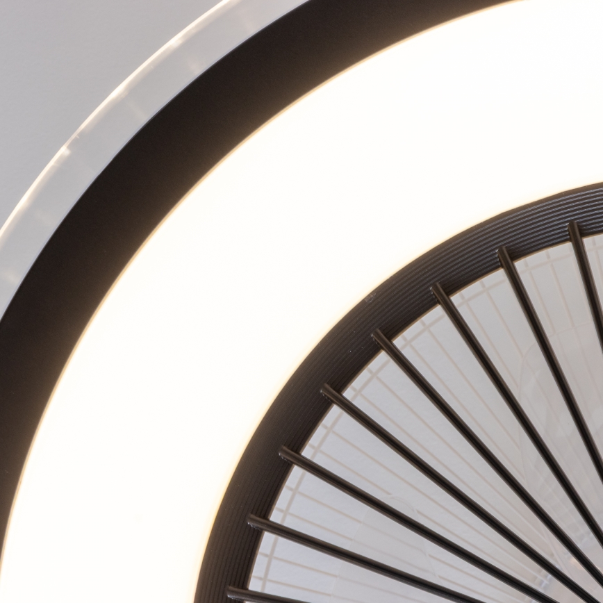 Brilagi - Dimbare LED Lamp met Ventilator RONDA LED/48W/230V 3000-6000K zwart + afstandsbediening
