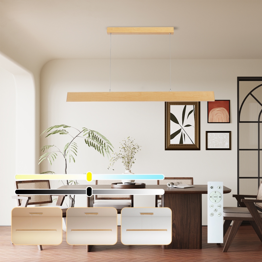 Brilagi - Dimbare LED-hanglamp aan kabel SLIMLINE LED/40W/230V 3000-6000K eikendecor + afstandsbediening