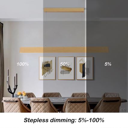 Brilagi - Dimbare LED-hanglamp aan kabel SLIMLINE LED/40W/230V 3000-6000K eikendecor + afstandsbediening
