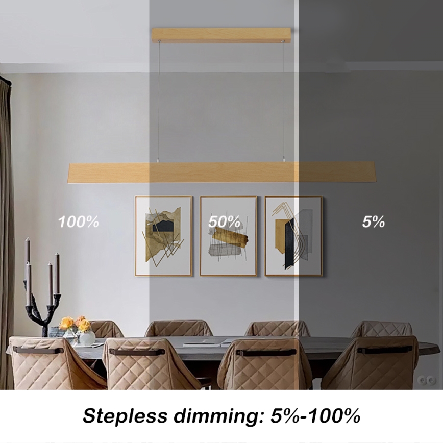 Brilagi - Dimbare LED-hanglamp aan kabel SLIMLINE LED/40W/230V 3000-6000K eikendecor + afstandsbediening