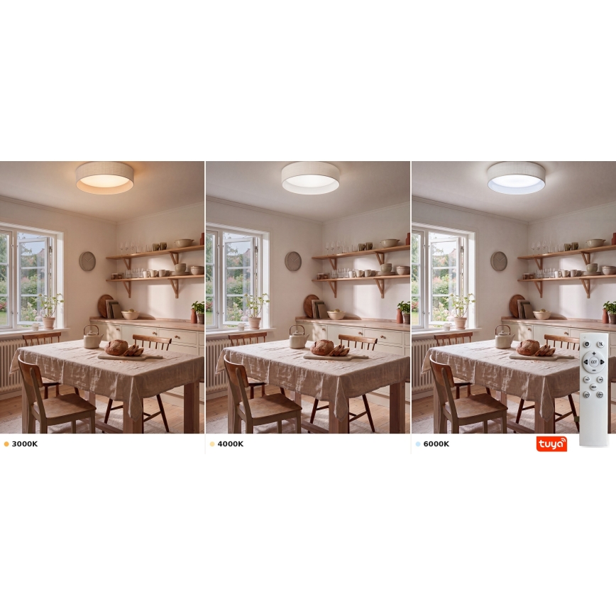 Brilagi - Dimbare LED-plafondlamp VELVET SMARTIX STARS LED/36W/230V 3000–6000K Ø 55 cm wit Wi‑Fi Tuya Beacon + afstandsbediening