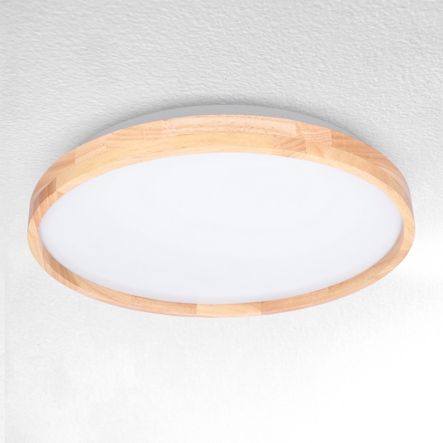 Brilagi - Dimbare LED-plafondlamp ALSON LED/48W/230V 3000-6500K eiken diam. 39,5 cm + afstandsbediening