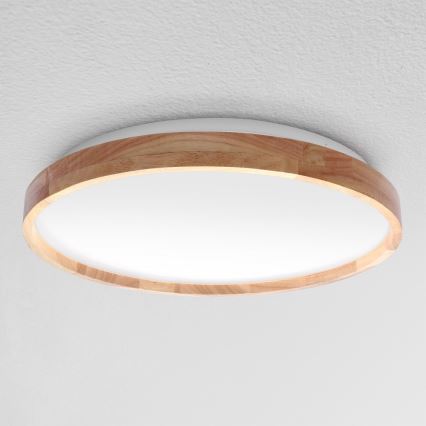 Brilagi - Dimbare LED-plafondlamp ALSON LED/48W/230V 3000-6500K eiken diam. 39,5 cm + afstandsbediening