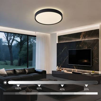 Brilagi - LED-dimbare plafondlamp CORVO LED/54W/230V 3000-6000K zwart Ø 40 cm + afstandsbediening