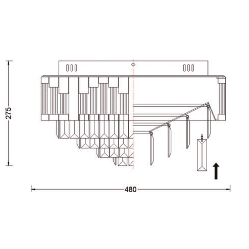 Brilagi - Dimbare LED plafondlamp CROWN LED/41W/230V 3000-6000K Ø 48 cm goudkleurig + afstandsbediening