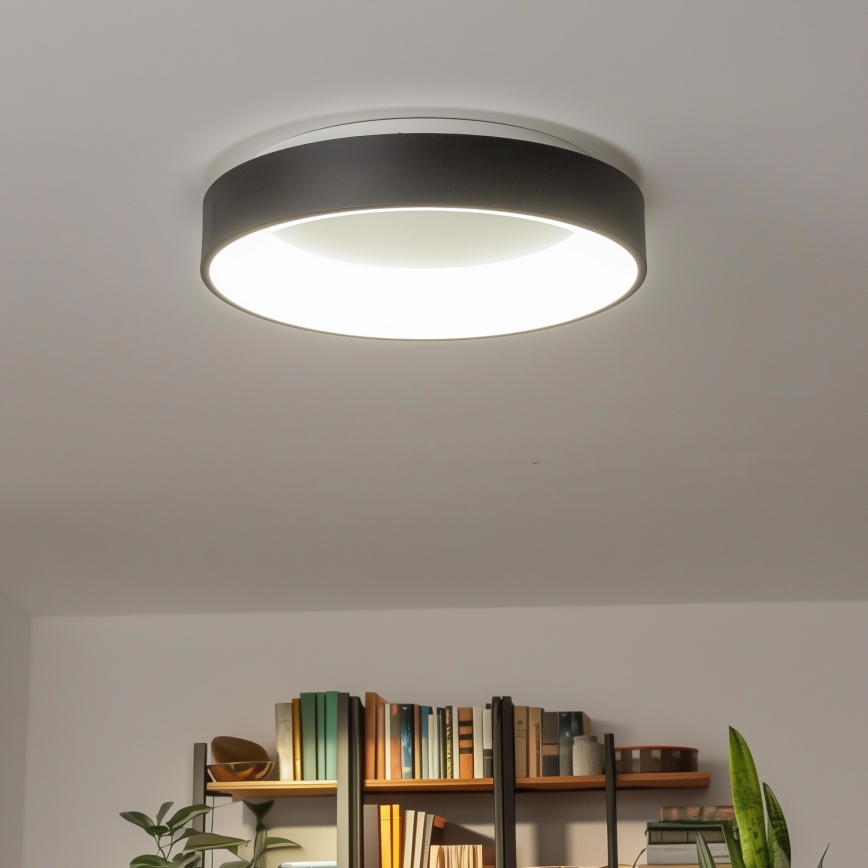 Brilagi - Dimbare LED Plafondlamp FALCON LED/80W/230V 3000-6500K d. 60 cm zwart + afstandsbediening