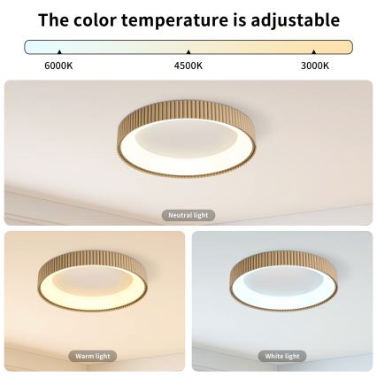 Brilagi - LED dimbare plafondlamp FALCON MODERN LED/30W/230V 3000-6500K Ø 40 cm beige + afstandsbediening