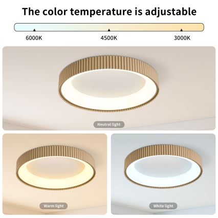 Brilagi - LED-dimbare plafondlamp FALCON MODERN LED/54W/230V 3000-6500K 60 cm beige + afstandsbediening