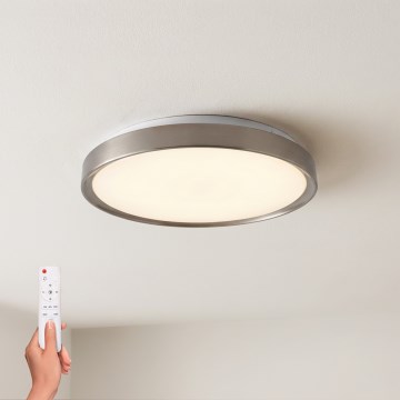 Brilagi - Dimbare LED-plafondlamp FANCIA LED/48W/230V 3000-6500K Ø 39 cm zilverkleurig + afstandsbediening