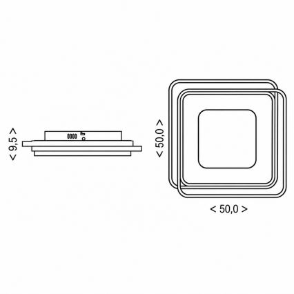 BRILAGI - LED dimbare plafondlamp FLARE LED/102W/230V 3000-6000K 50x50 cm zwart + afstandsbediening