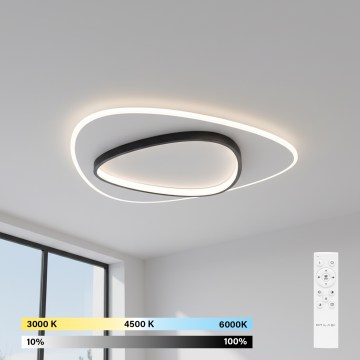 Brilagi - Dimbare LED-plafondlamp FLARE LED/70W/230V 3000-6000K 55x55 cm wit/zwart + afstandsbediening